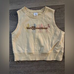 Walt Disney Small yellow sleeveless Disneyland resort top ice cream summer crop
